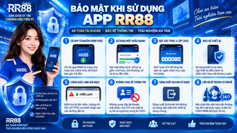 Bảo mật khi sử dụng app RR88